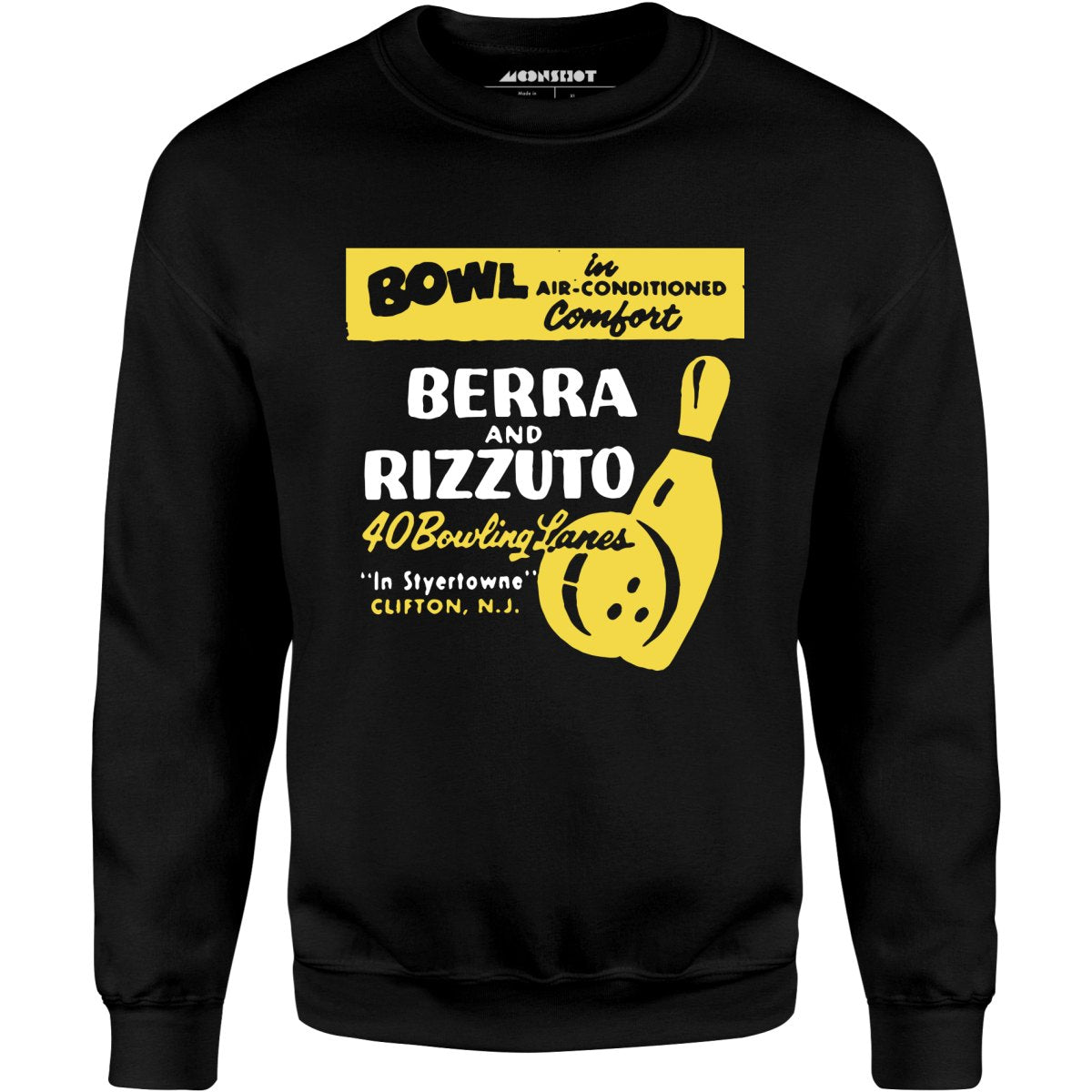 Berra and Rizzuto - Clifton, NJ - Vintage Bowling Alley - Unisex Sweatshirt  – m00nshot