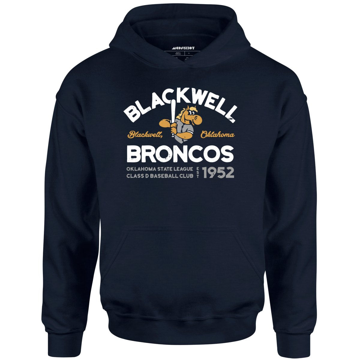 White Label Mfg Blackwell Broncos - Oklahoma - Vintage Defunct Baseball Teams - Unisex Hoodie Classic Navy Heather / S