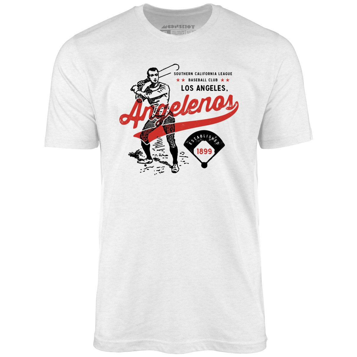 Los Angeles Baseball Laces - Pitcher, Team Sport Graphic T-Shirt - Small -  White