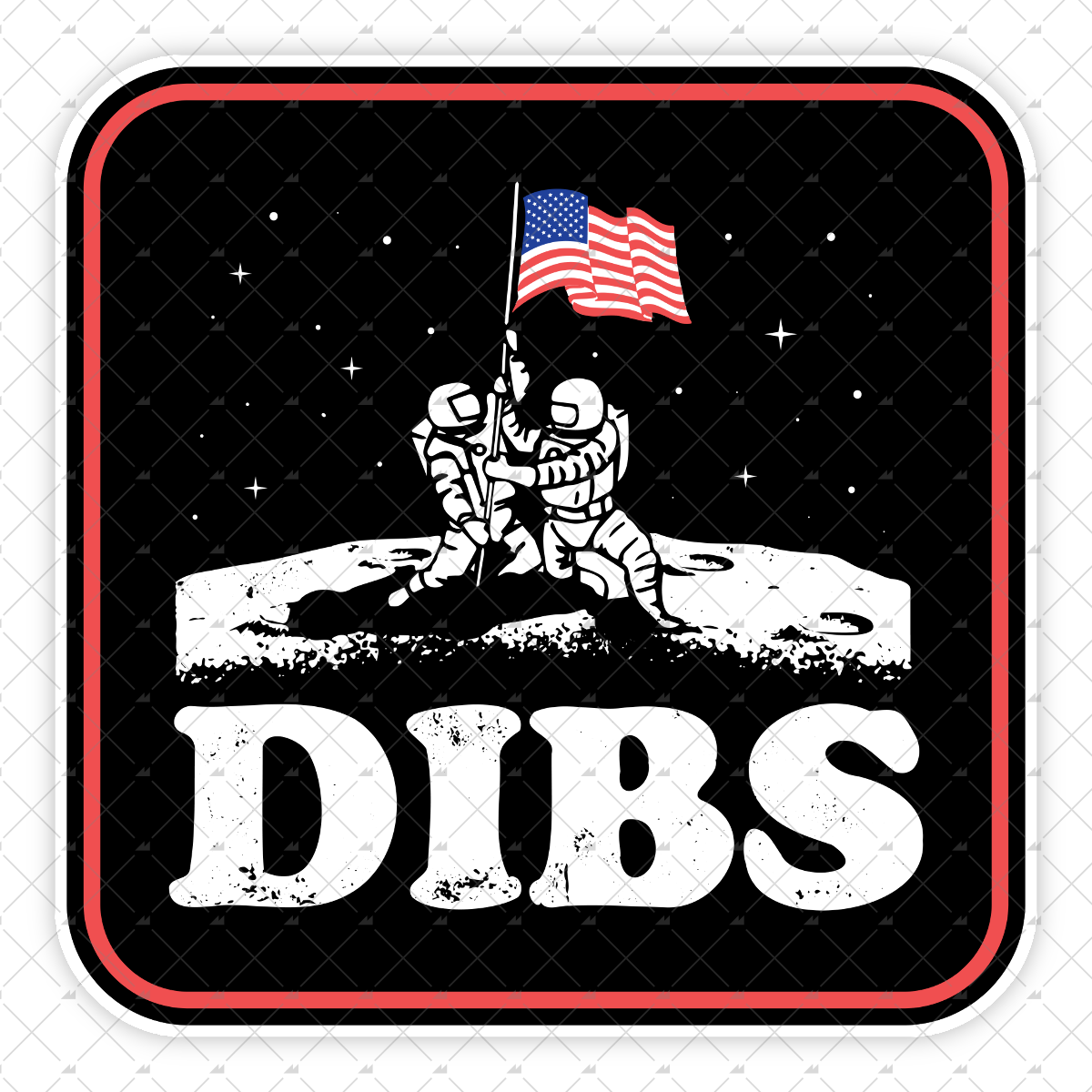 American Dibs On The Moon - Sticker