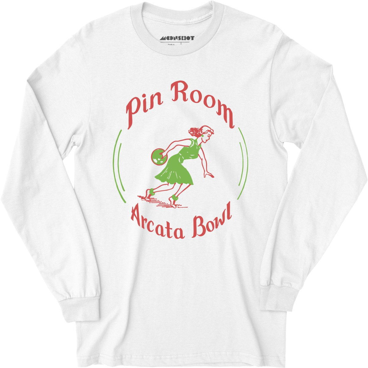 Arcata Bowl Pin Room - Arcata, CA - Vintage Bowling Alley - Long Sleeve T-Shirt