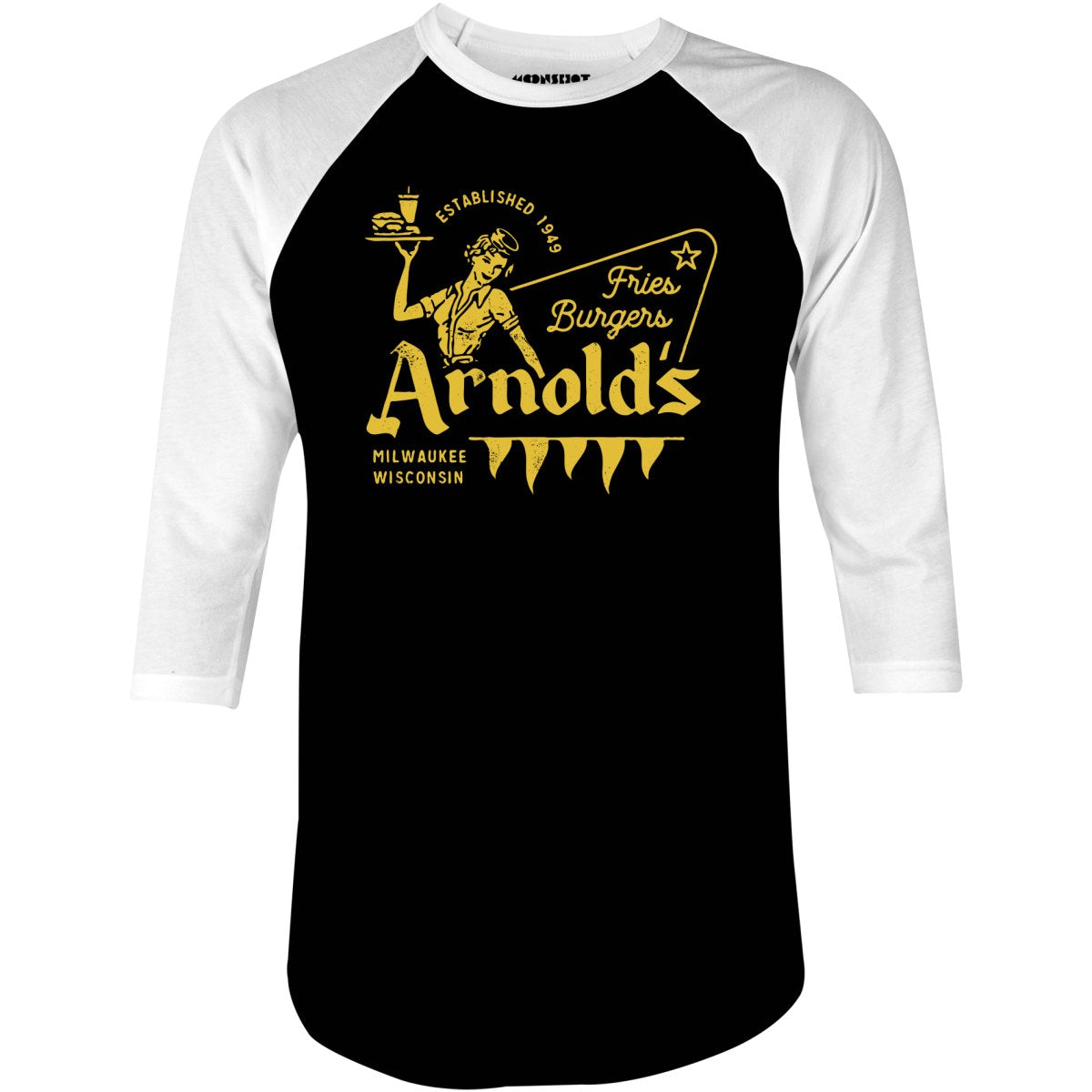 Arnold's Drive-In Happy Days - 3/4 Sleeve Raglan T-Shirt