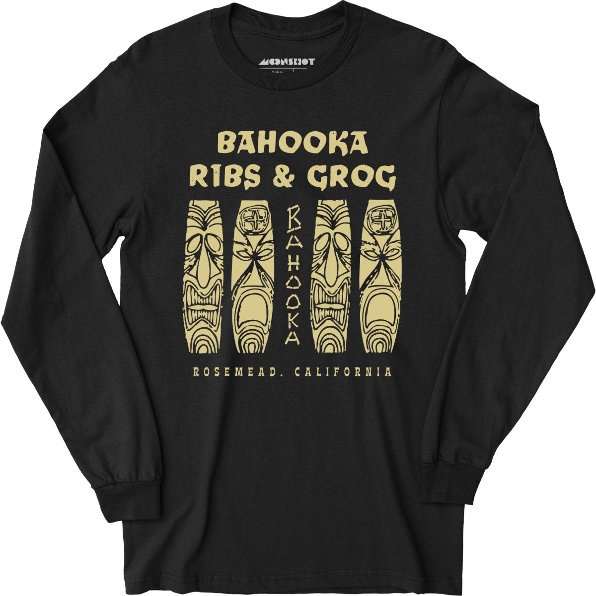 Bahooka Ribs & Grog - Rosemead, CA - Vintage Tiki Bar - Long Sleeve T-Shirt