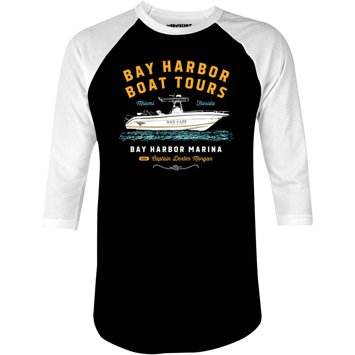 Bay Harbor Boat Tours - 3/4 Sleeve Raglan T-Shirt