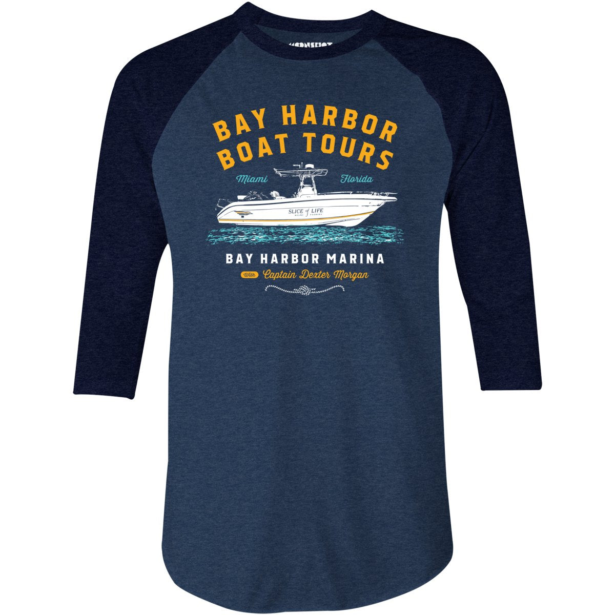 Bay Harbor Boat Tours - 3/4 Sleeve Raglan T-Shirt