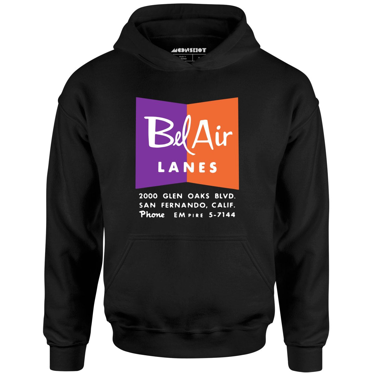 Bel Air Lanes - San Fernando, CA - Vintage Bowling Alley - Unisex Hoodie