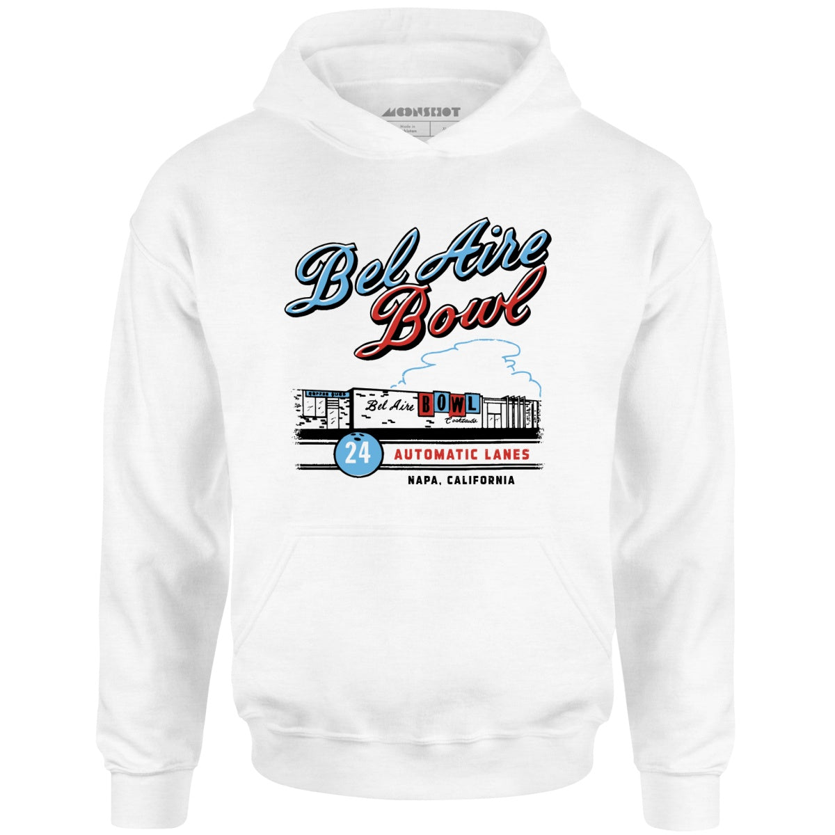 Bel Aire Bowl - Napa, CA - Vintage Bowling Alley - Unisex Hoodie