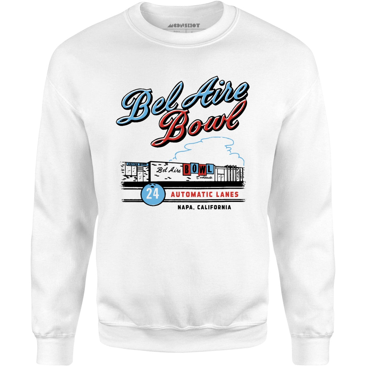 Bel Aire Bowl - Napa, CA - Vintage Bowling Alley - Unisex Sweatshirt