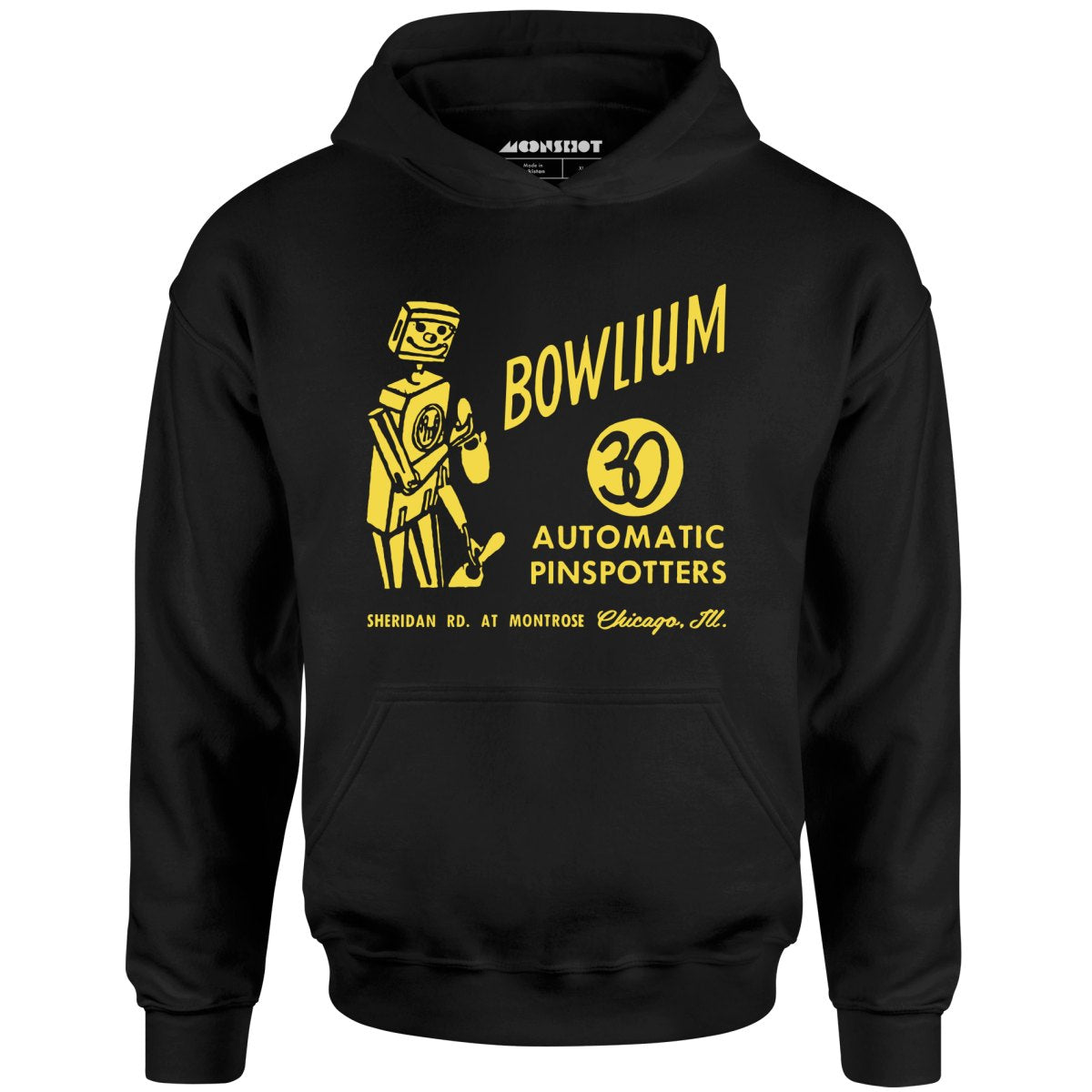 Bowlium v2 - Chicago, IL - Vintage Bowling Alley - Unisex Hoodie