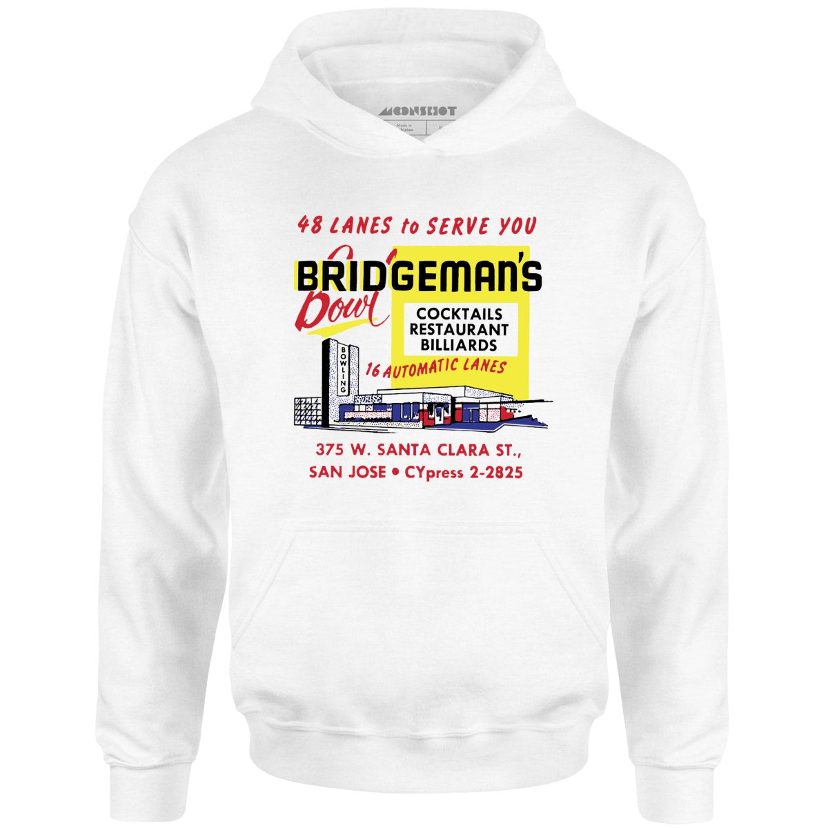 Bridgeman's Bowl - San Jose, CA - Vintage Bowling Alley - Unisex Hoodie