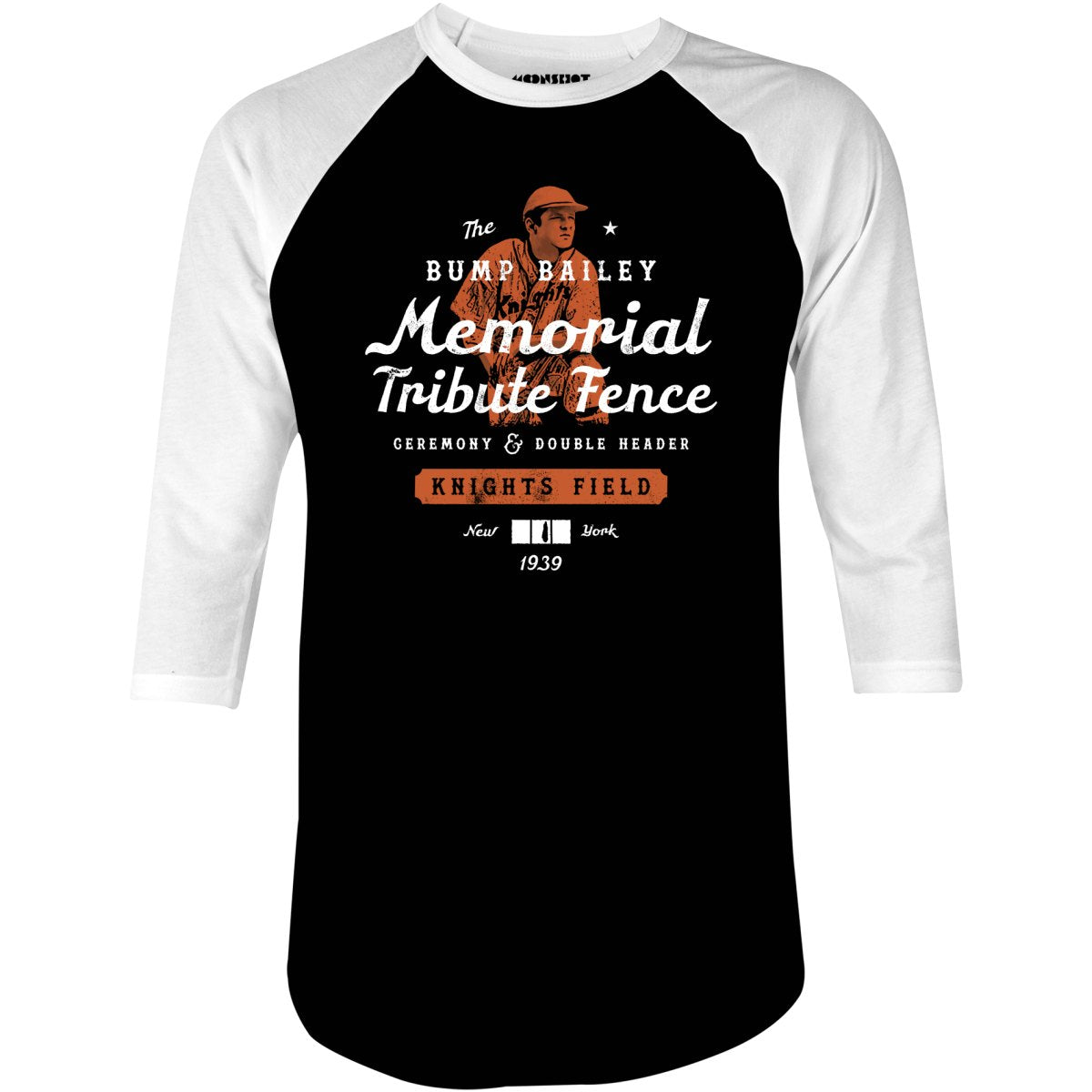 Bump Bailey Memorial Tribute Fence - 3/4 Sleeve Raglan T-Shirt