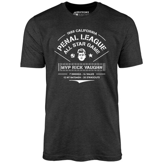 California Penal League All Star Game - Rick Vaughn MVP - Dark Grey Heather - Front