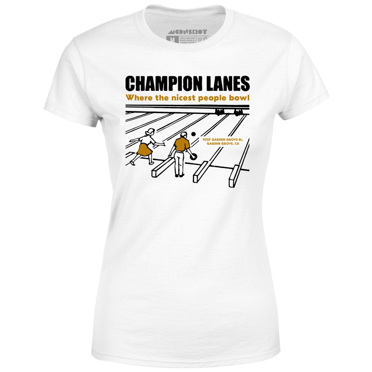 Champion Lanes - Garden Grove, CA - Vintage Bowling Alley - Women's T-Shirt