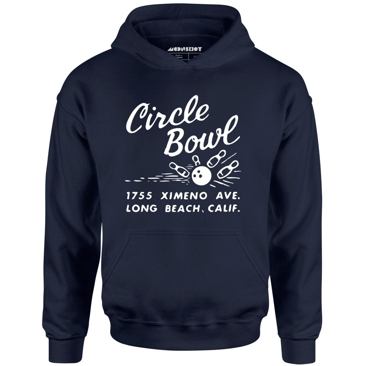 Circle Bowl - Long Beach, CA - Vintage Bowling Alley - Unisex Hoodie