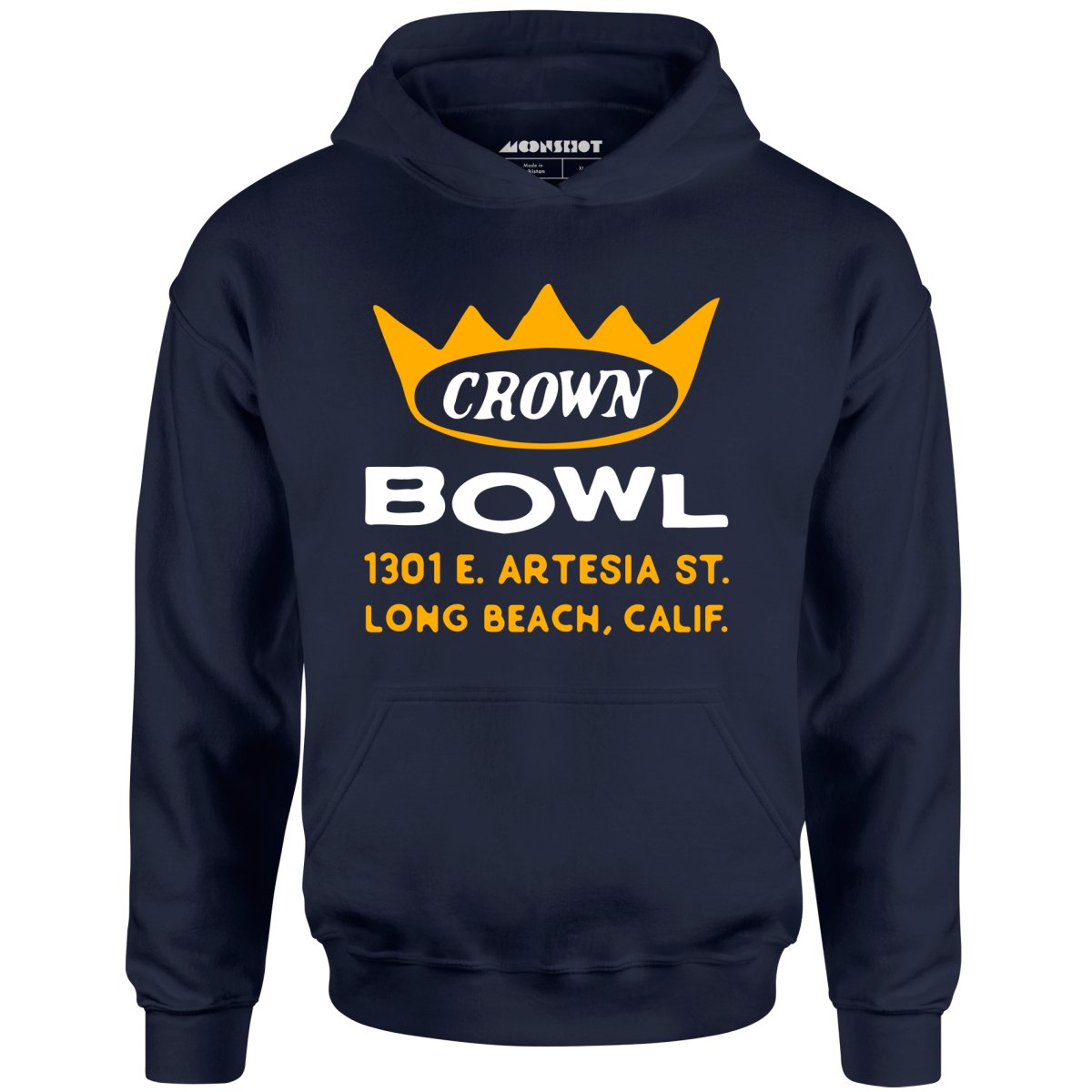 Crown Bowl - Long Beach, CA - Vintage Bowling Alley - Unisex Hoodie