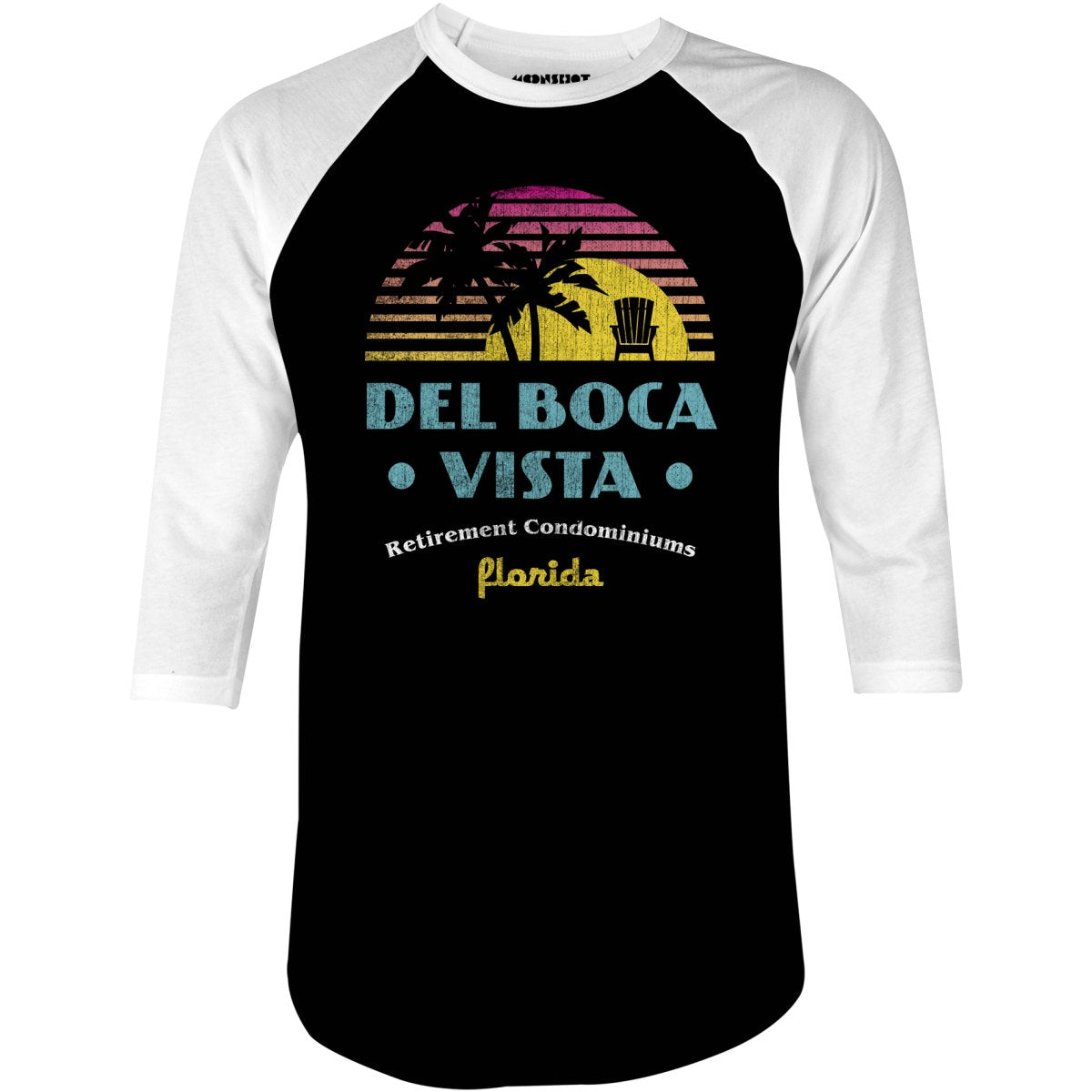 Del Boca Vista Retirement Condominiums - 3/4 Sleeve Raglan T-Shirt