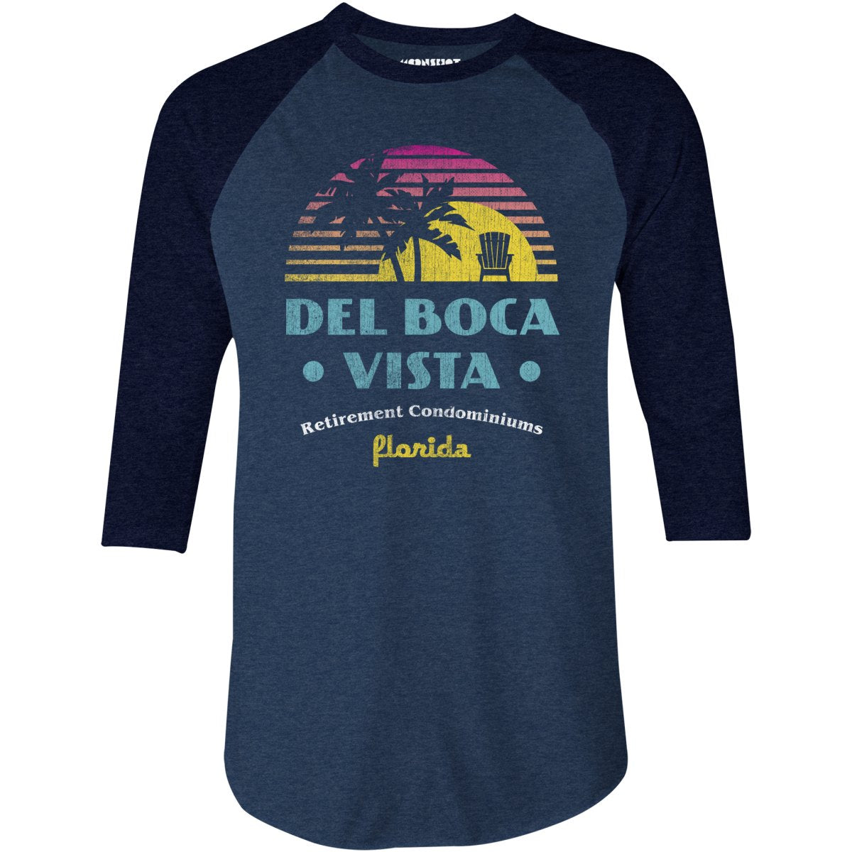 Del Boca Vista Retirement Condominiums - 3/4 Sleeve Raglan T-Shirt