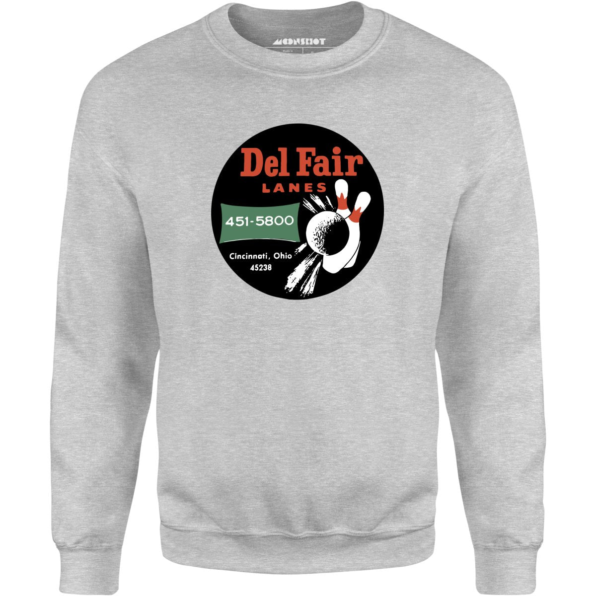 Del Fair Lanes - Cincinnati, OH - Vintage Bowling Alley - Unisex Sweatshirt