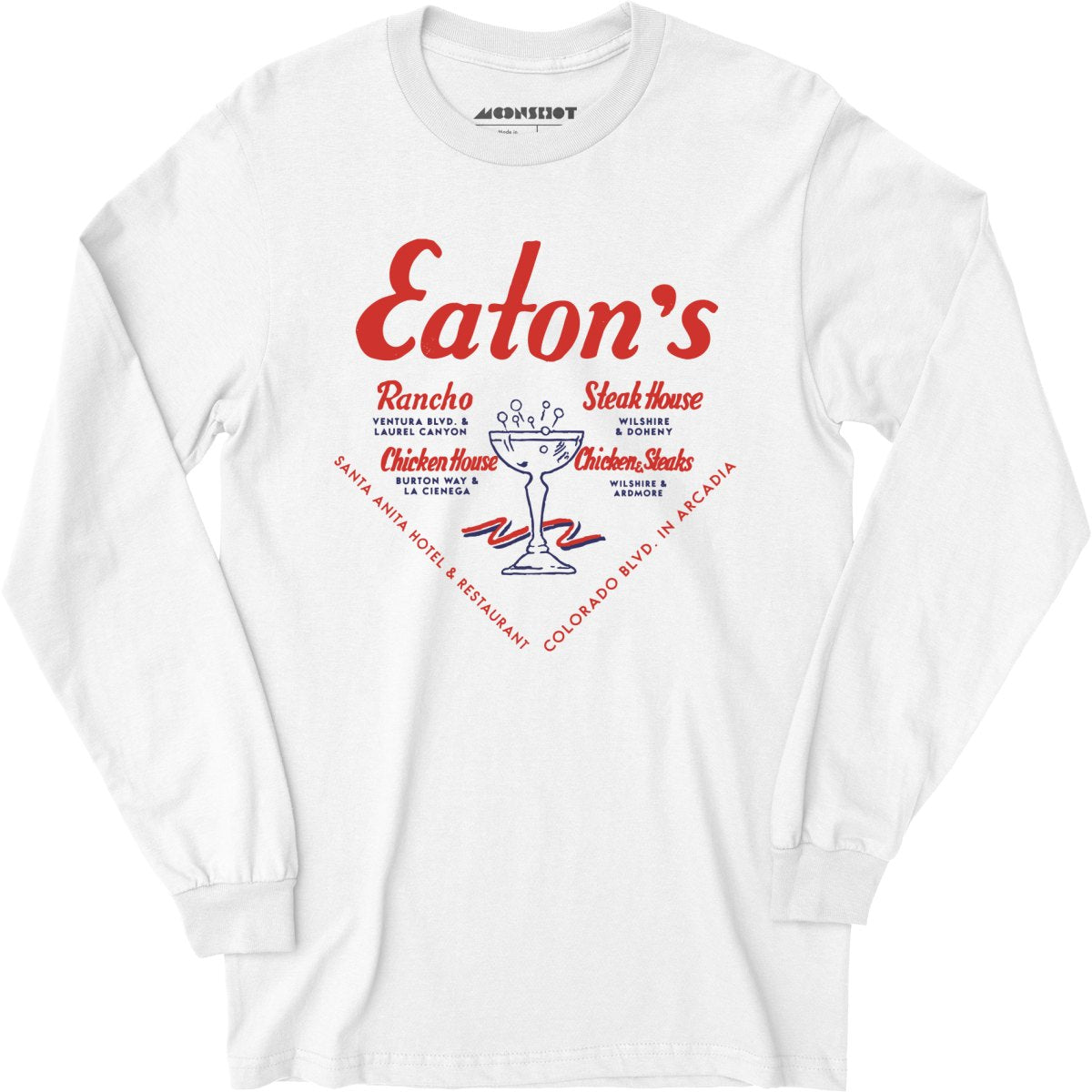 Eatons Restaurants - Los Angeles, CA - Vintage Restaurant - Long Sleeve T-Shirt