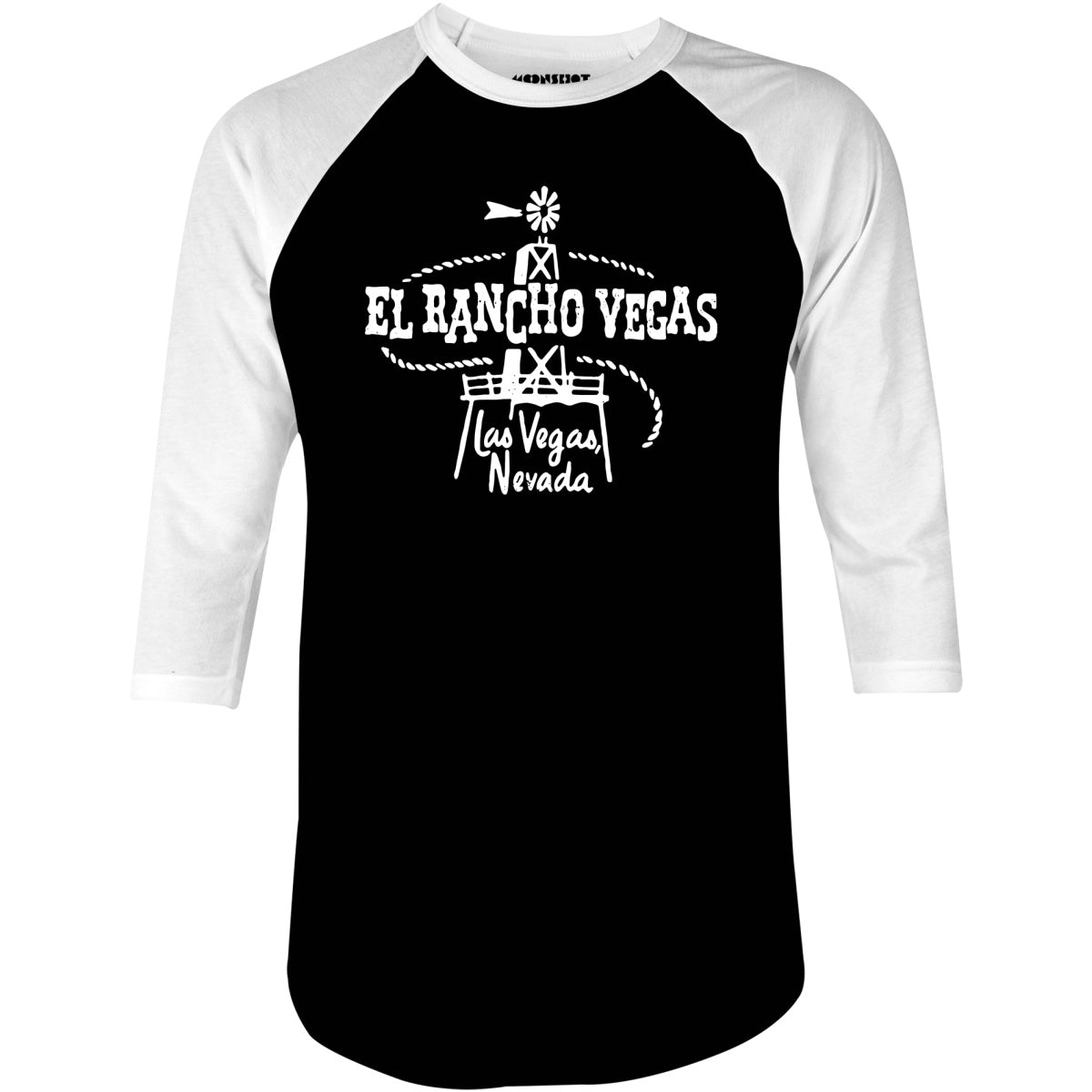 El Rancho Nevada - Vintage Las Vegas - 3/4 Sleeve Raglan T-Shirt