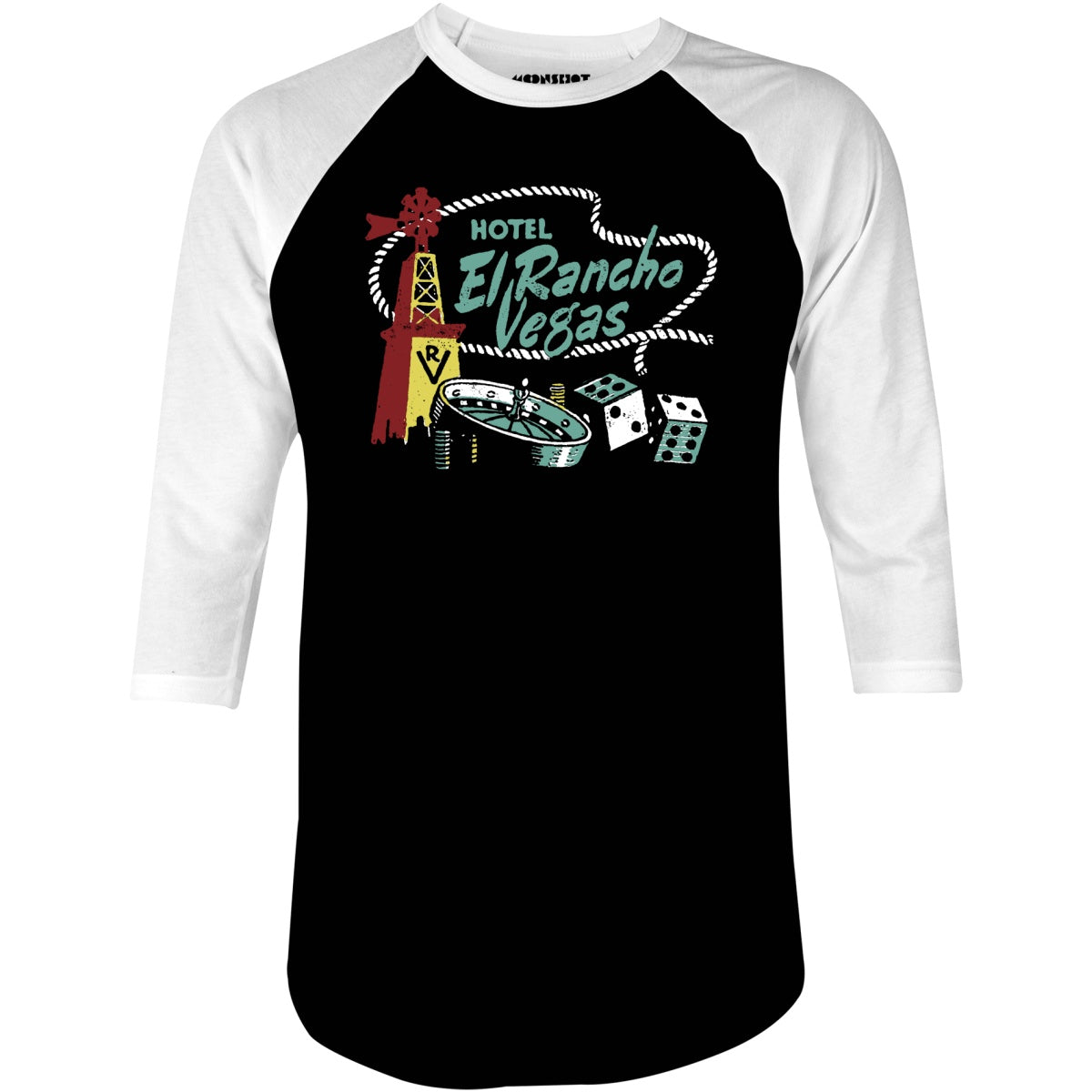 El Rancho - Vintage Las Vegas - 3/4 Sleeve Raglan T-Shirt