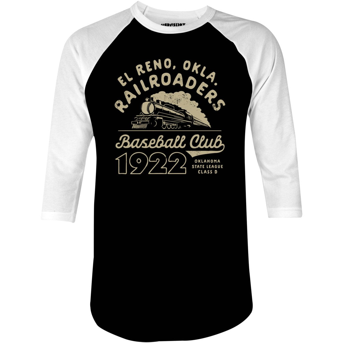 El Reno Railroaders - Oklahoma - Vintage Defunct Baseball Teams - 3/4 Sleeve Raglan T-Shirt