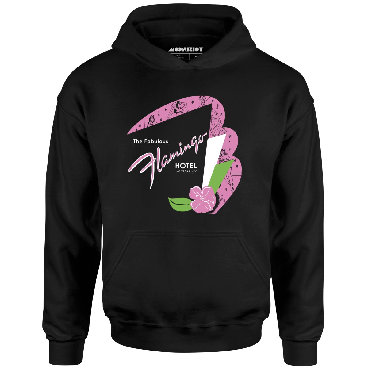 Fabulous Flamingo Hotel v2 - Vintage Las Vegas - Unisex Hoodie