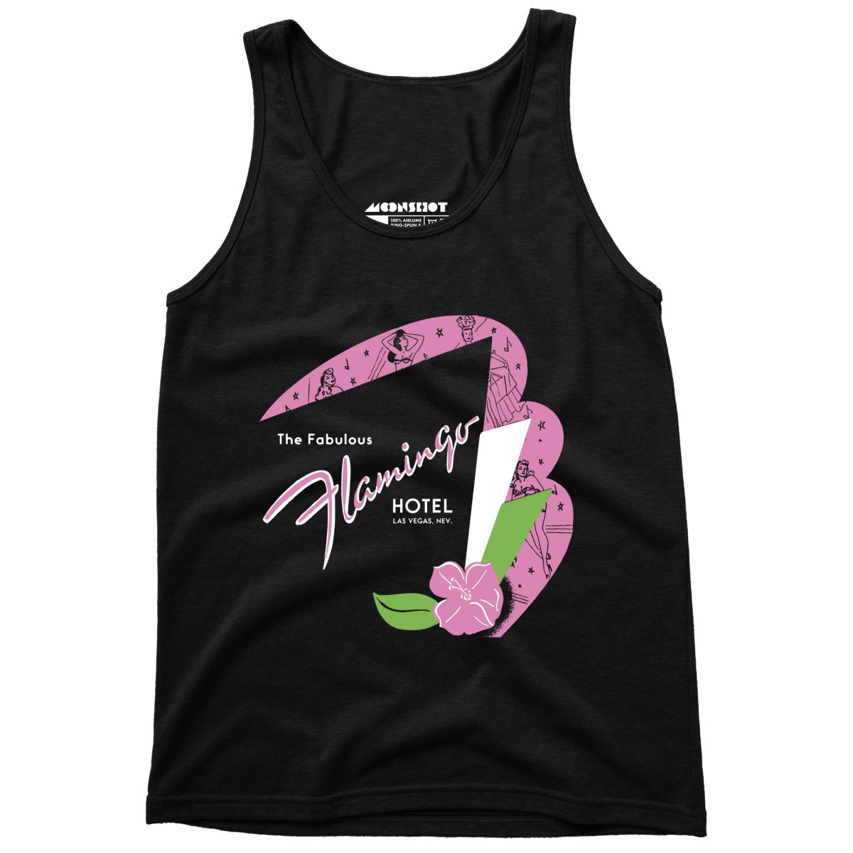 Fabulous Flamingo Hotel v2 - Vintage Las Vegas - Unisex Tank Top