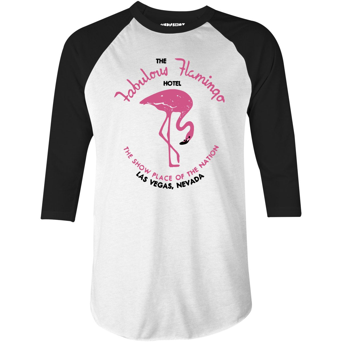 Fabulous Flamingo Hotel - Vintage Las Vegas - 3/4 Sleeve Raglan T-Shirt