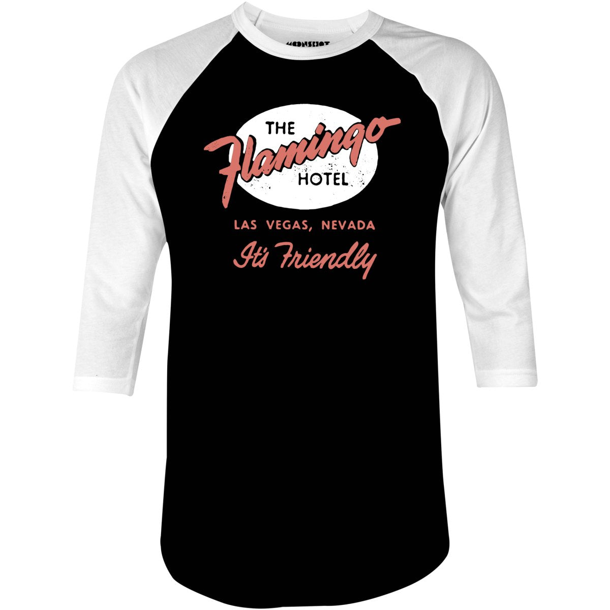 Flamingo Hotel v2 - Vintage Las Vegas - 3/4 Sleeve Raglan T-Shirt