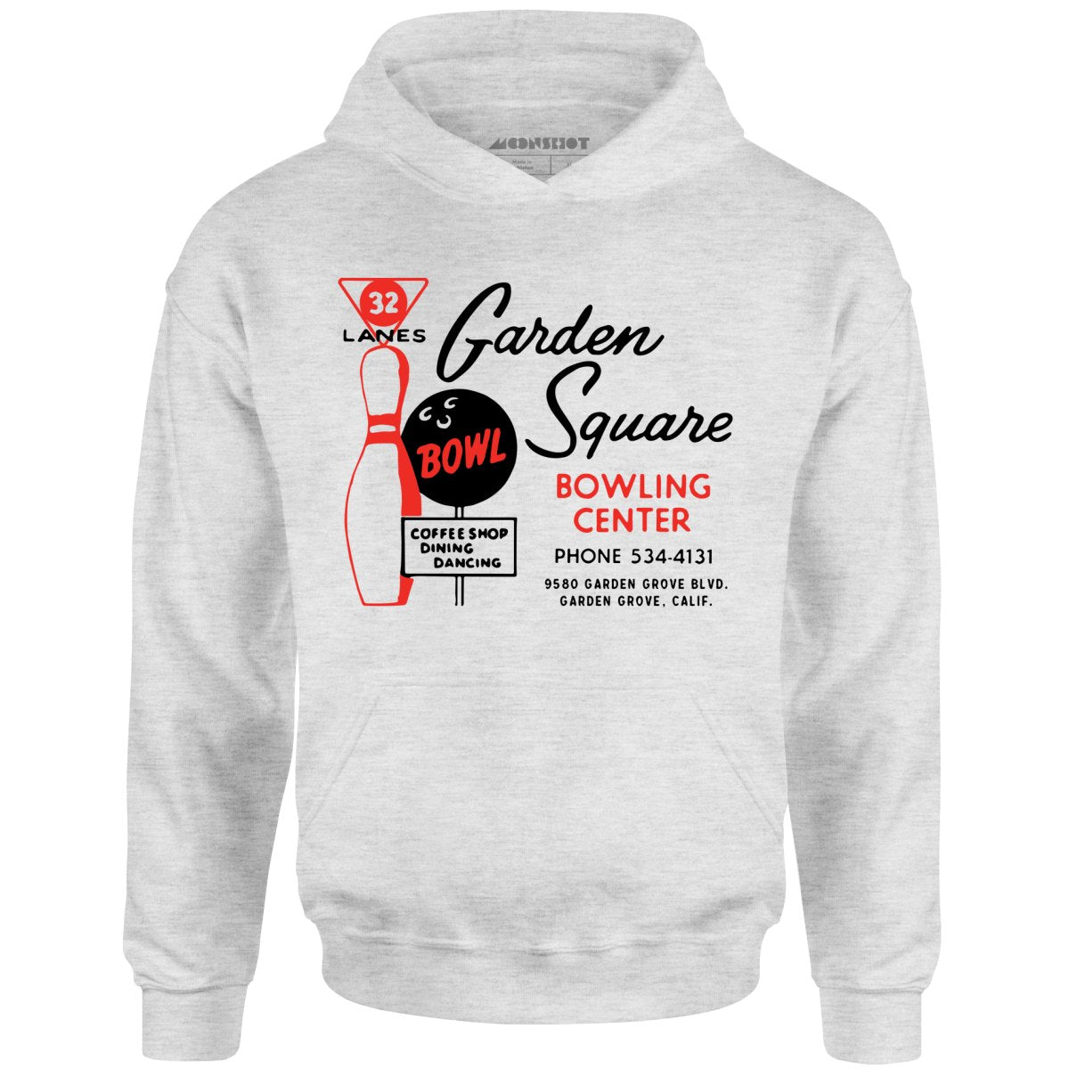 Garden Square Lanes - Garden Grove, CA - Vintage Bowling Alley - Unisex Hoodie