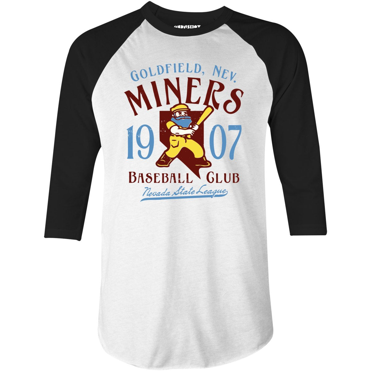 Goldfield Miners - Nevada - Vintage Defunct Baseball Teams - 3/4 Sleeve Raglan T-Shirt