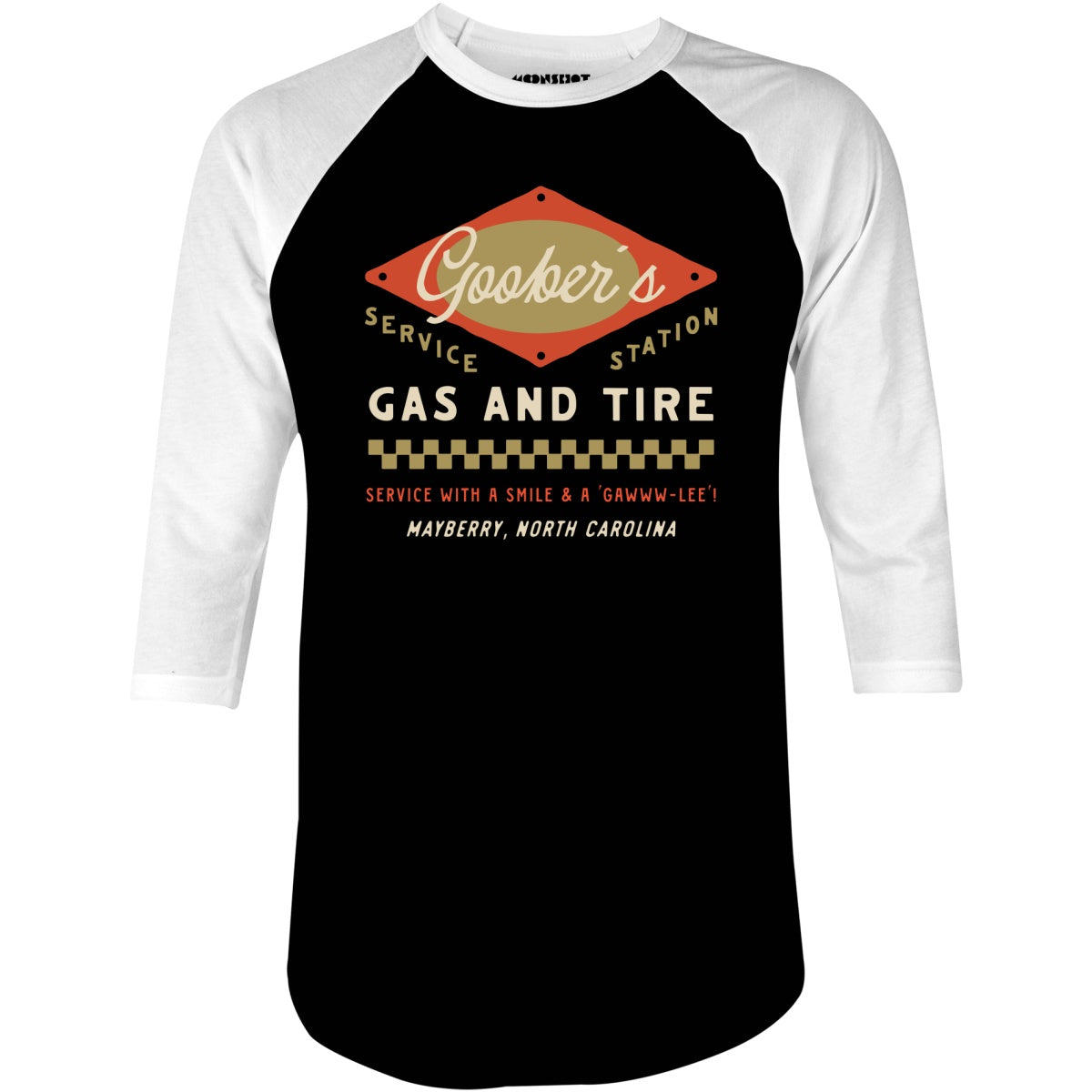 Goober's Gas and Tire - 3/4 Sleeve Raglan T-Shirt