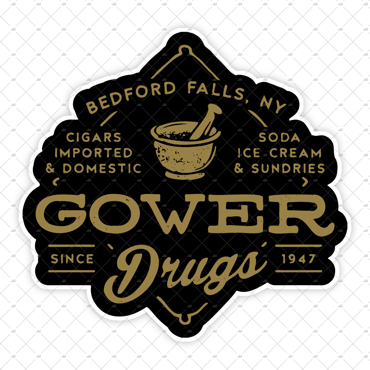 Gower Drugs - Bedford Falls, NY - Sticker