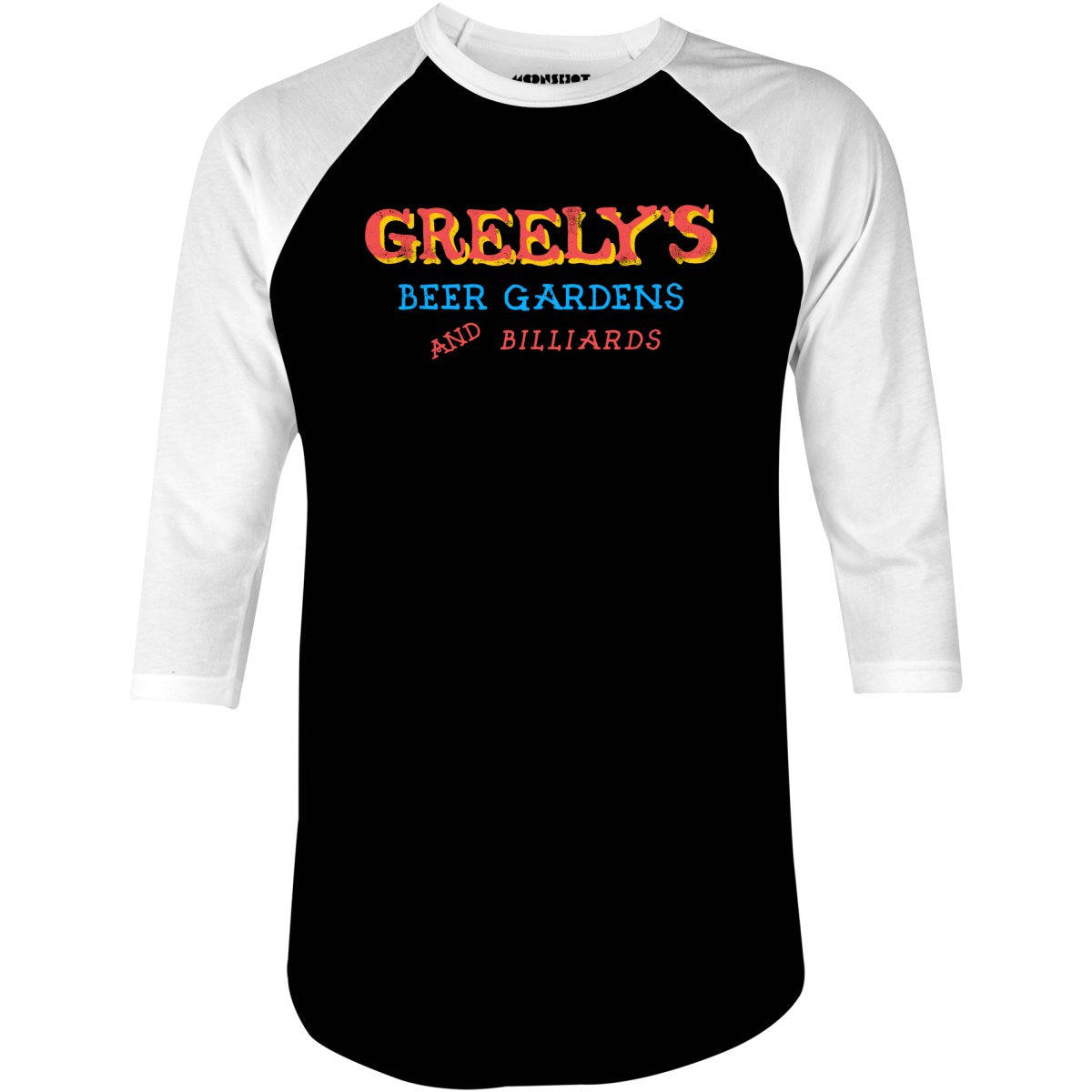 Greely's Beer Gardens & Billiards - 3/4 Sleeve Raglan T-Shirt