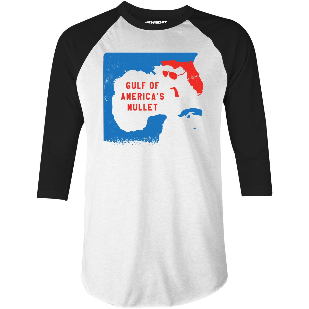 Gulf of America's Mullet - 3/4 Sleeve Raglan T-Shirt