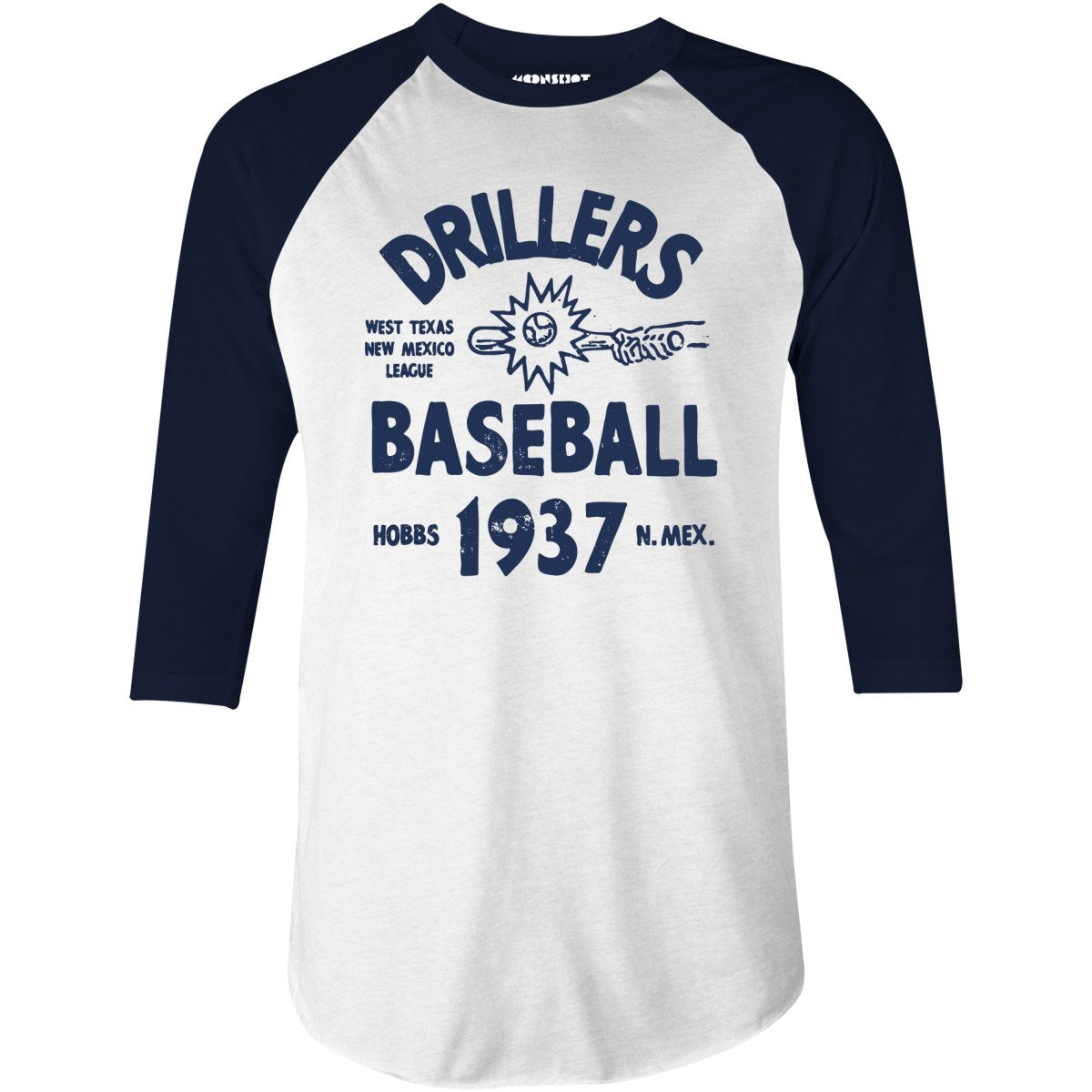 Hobbs Drillers - New Mexico - Vintage Defunct Baseball Teams - 3/4 Sleeve Raglan T-Shirt