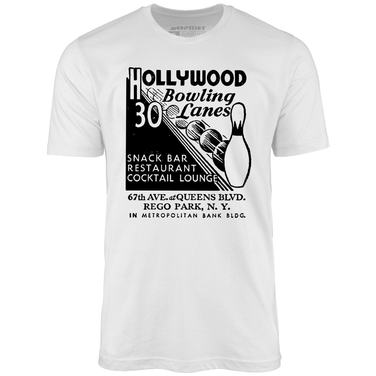 Hollywood Bowling Lanes - Rego Park, NY - Vintage Bowling Alley - Unisex T-Shirt