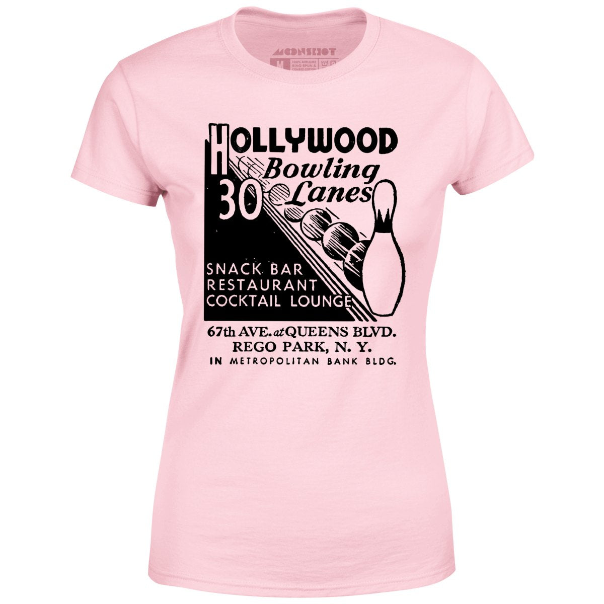 Hollywood Bowling Lanes - Rego Park, NY - Vintage Bowling Alley - Women's T-Shirt