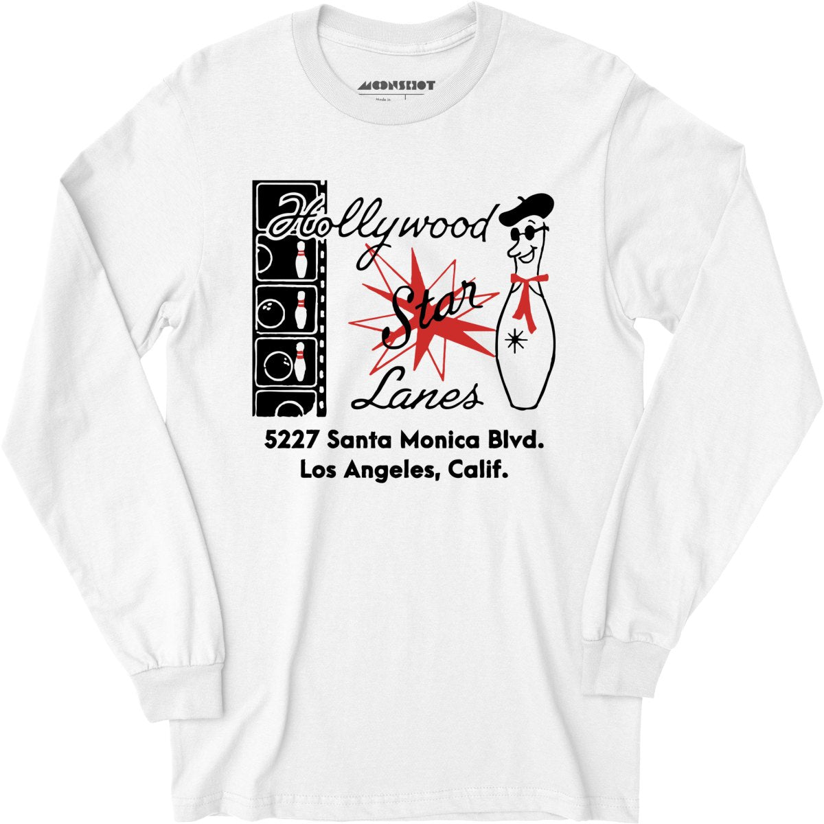 Hollywood Star Lanes - Los Angeles, CA - Vintage Bowling Alley - Long Sleeve T-Shirt