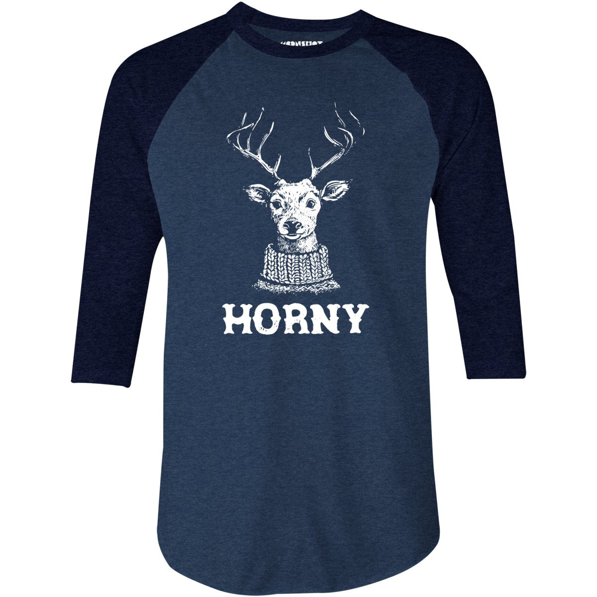 Horny Reindeer - 3/4 Sleeve Raglan T-Shirt