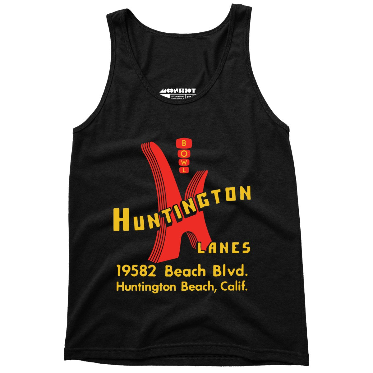 Huntington Lanes - Huntington Beach, CA - Vintage Bowling Alley - Unisex Tank Top