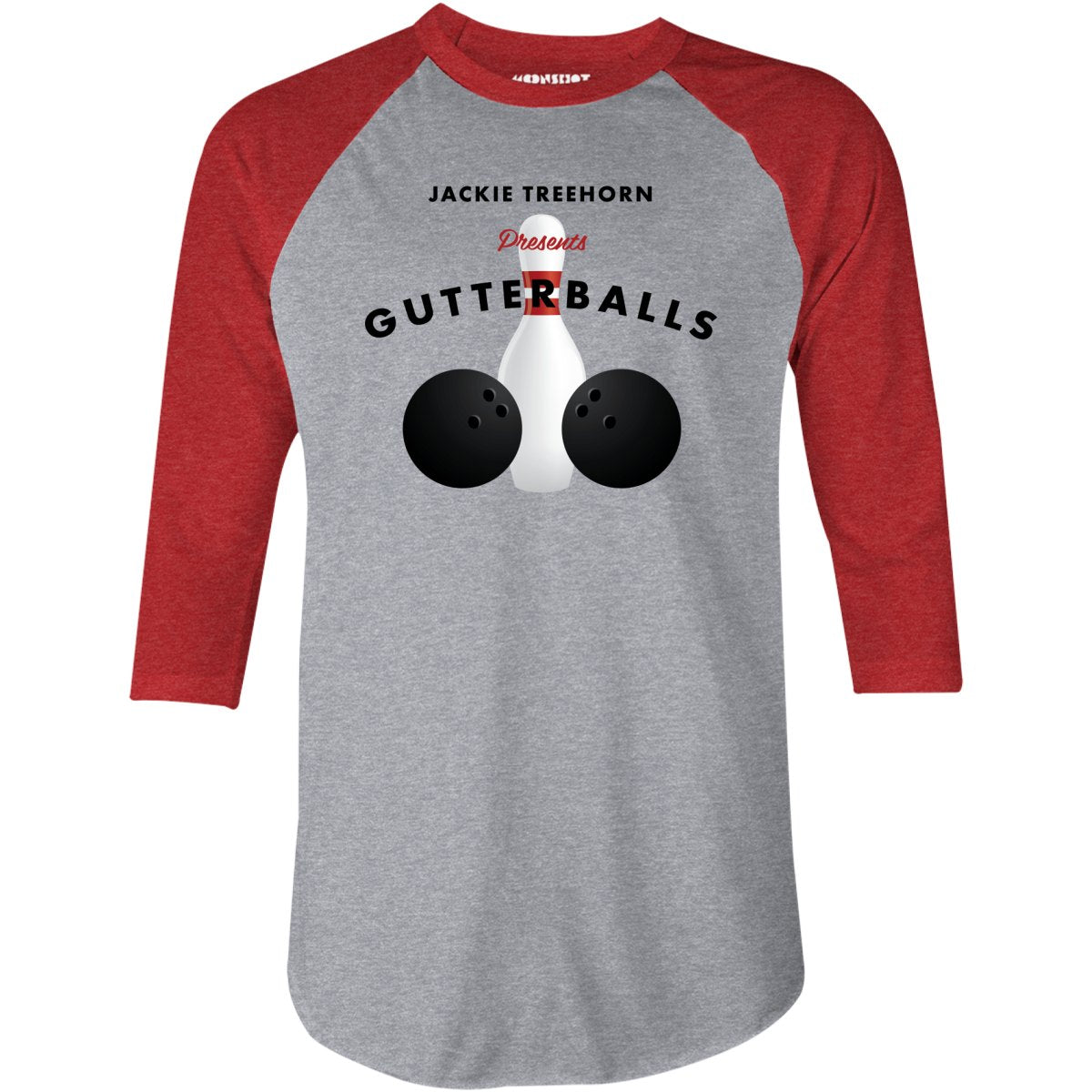 Jackie Treehorn Presents Gutterballs - 3/4 Sleeve Raglan T-Shirt