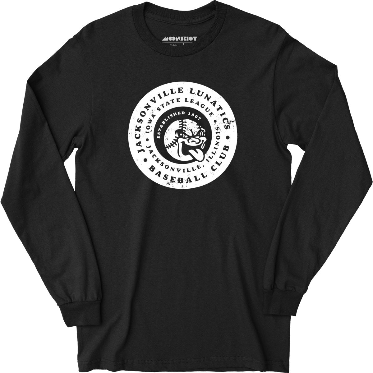 Jacksonville Lunatics - Illinois - Vintage Defunct Baseball Teams - Long Sleeve T-Shirt