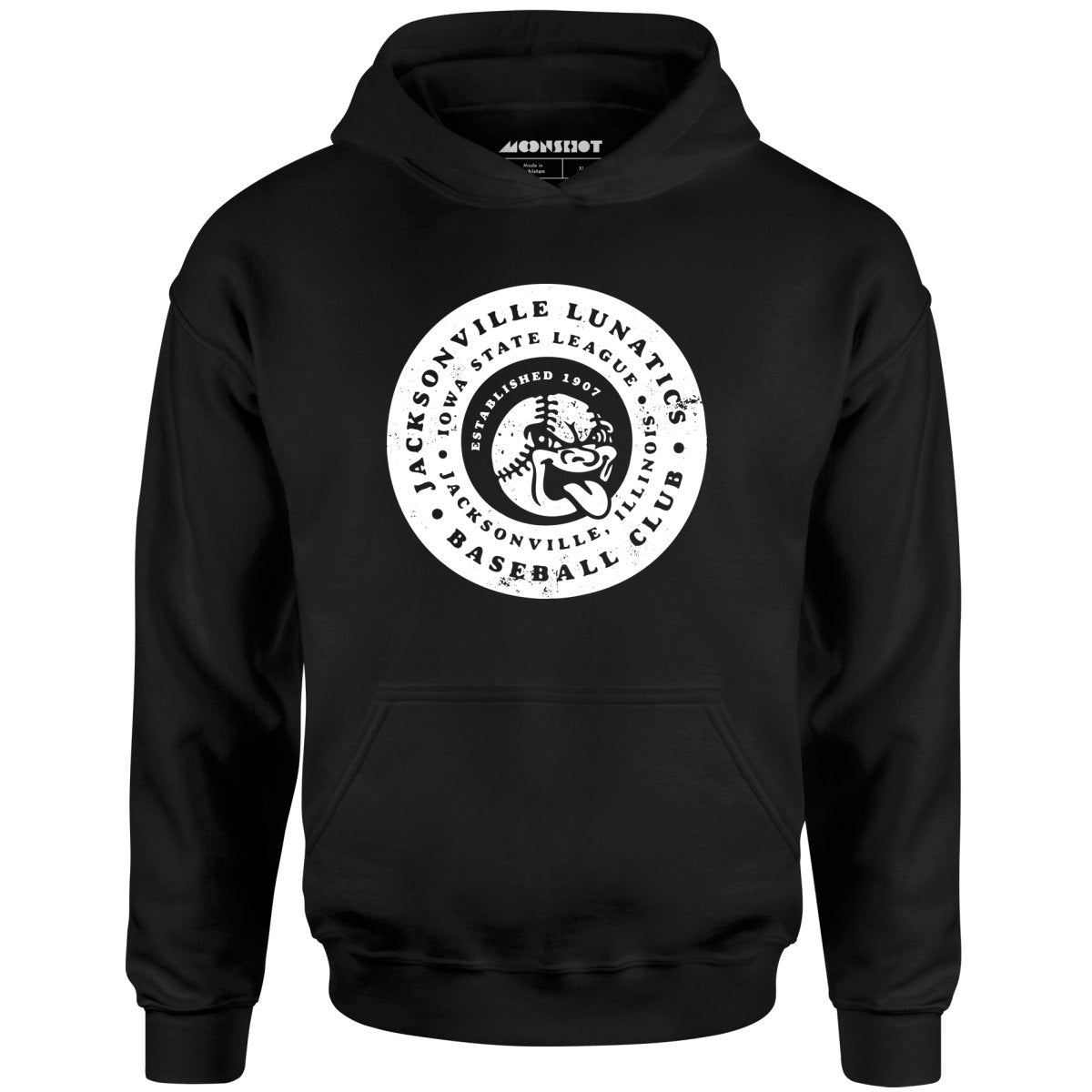 Jacksonville Lunatics - Illinois - Vintage Defunct Baseball Teams - Unisex Hoodie