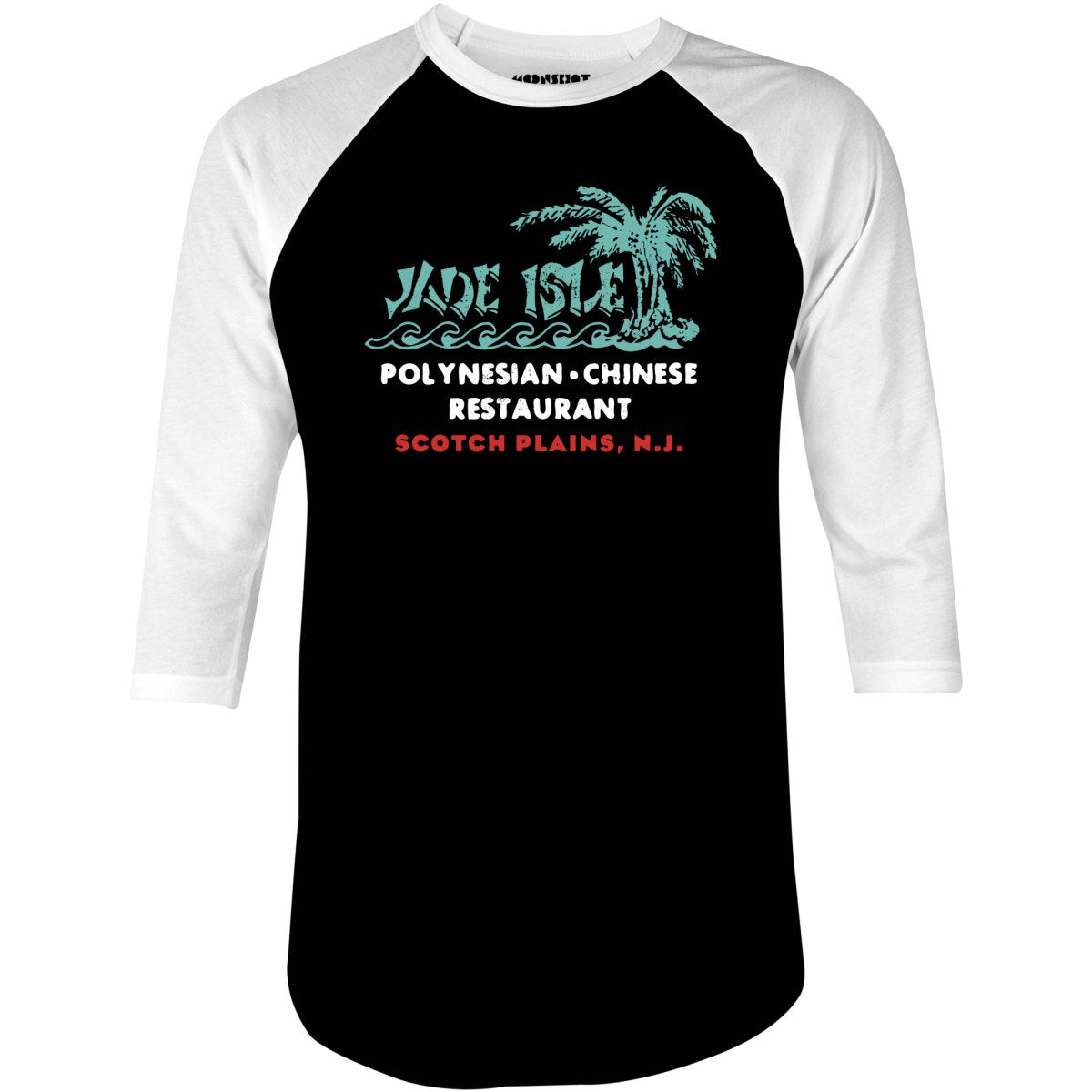 Jade Isle - Scotch Plains, NJ - Vintage Tiki Bar - 3/4 Sleeve Raglan T-Shirt