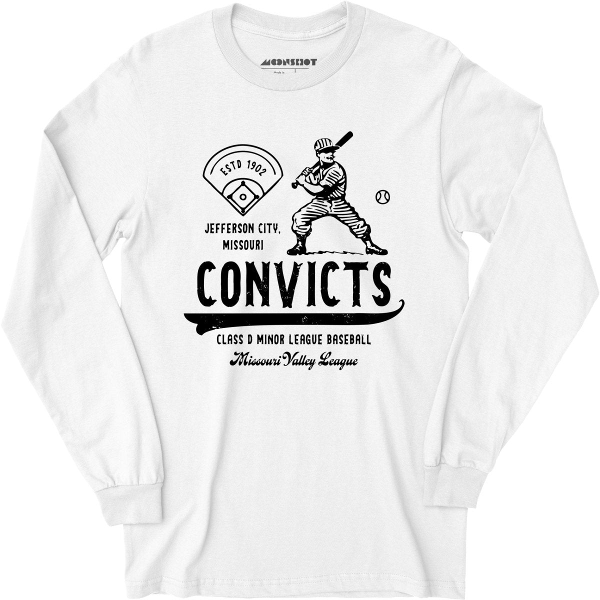 Jefferson City Convicts - Missouri - Vintage Defunct Baseball Teams - Long Sleeve T-Shirt