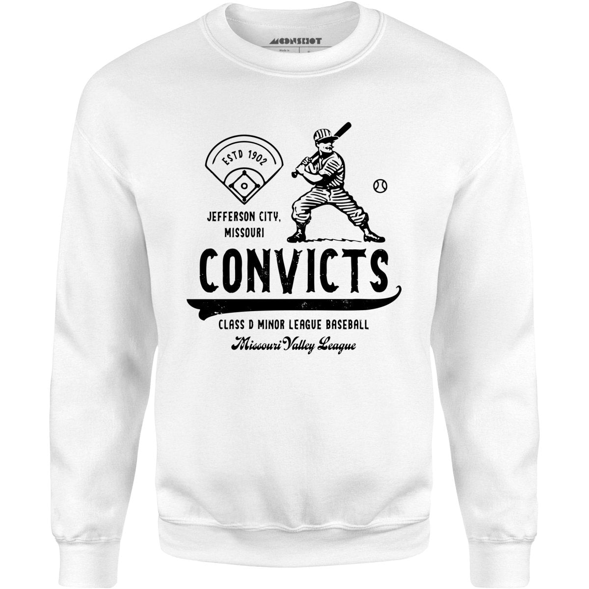 Jefferson City Convicts - Missouri - Vintage Defunct Baseball Teams - Unisex Sweatshirt