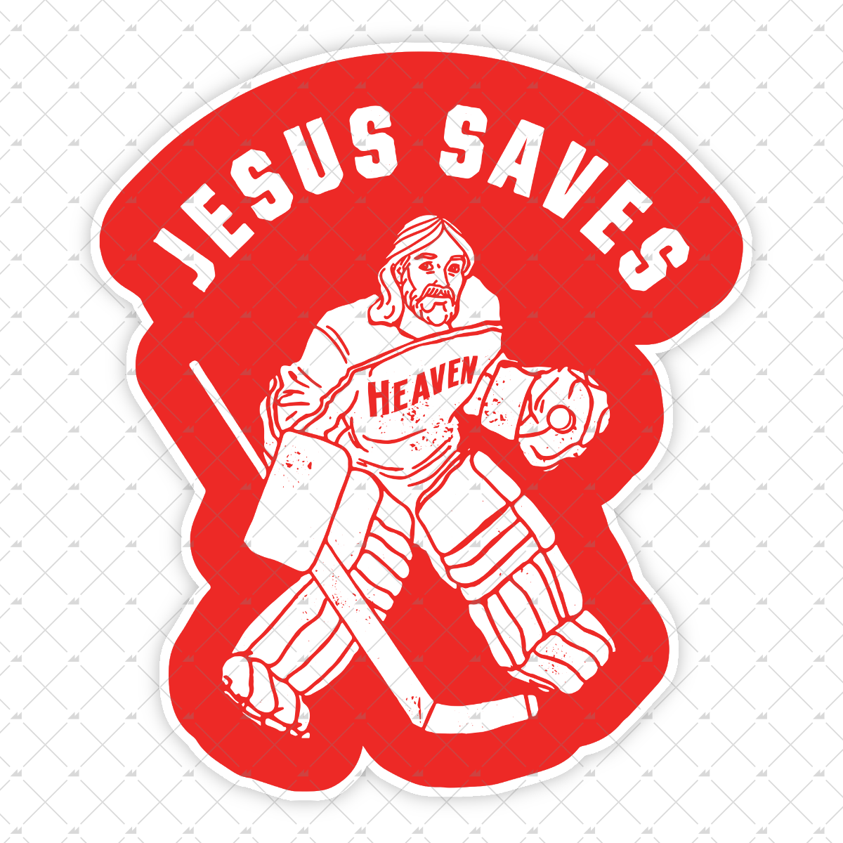 Jesus Saves - Hockey - Sticker