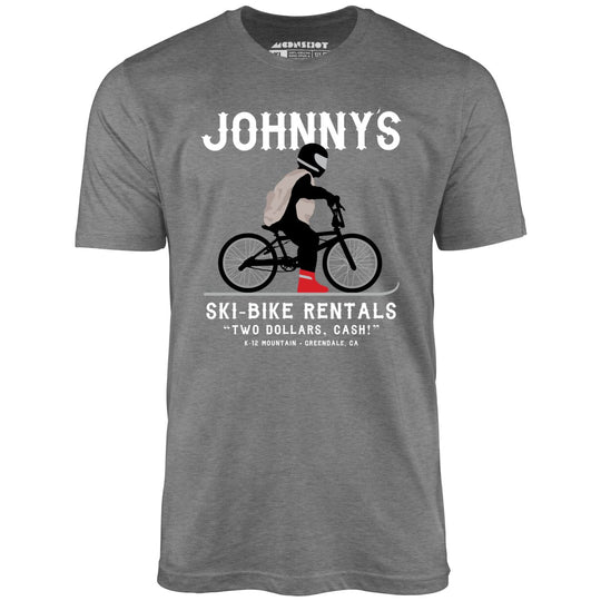 Johnny's Ski Bike Rentals - Heather Grey Triblend - Unisex T-Shirt